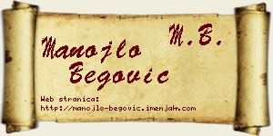 Manojlo Begović vizit kartica